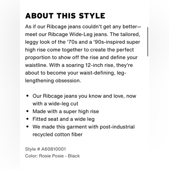 Levi’s Ribcage High Rise Wide Leg Jeans - Picture 8 of 8